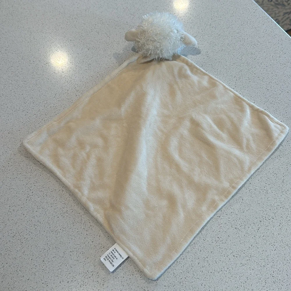 Hallmark Cream Lamb Baby Security Blanket Rattle Lovey Ivory Plush Stuffed Toy